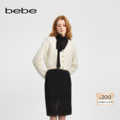 珠片绣花缀饰V领针织开衫 bebe冬季 女士含羊毛羊驼毛法式 430513