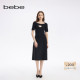 bebe秋季 系列女士纽结收腰罗纹组织针织连衣裙330903