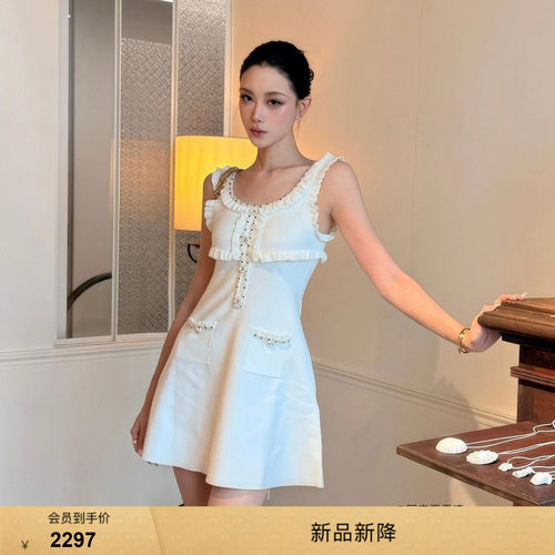 【博主同款】bebe2026秋季新款小香风修身无袖针织连衣裙330901