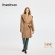 bebe冬季 绵羊毛女士大廓形宽松老钱风系带双面呢大衣外套472202