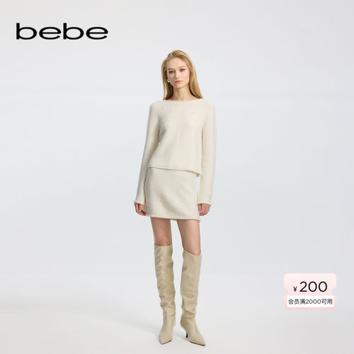 bebe冬季新款花边缀饰半身裙