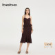 女士波浪贝壳吊带针织连衣裙230902 新款 明星同款 bebe2025夏季