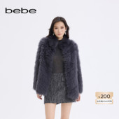 bebe2025秋冬新款 女士高端奢华千金风中长款 狐狸毛皮草外套402116