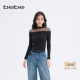 bebe2025秋冬新款 明星同款 女士气质蕾丝微透设计感上衣480103