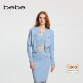 bebe冬季 系列女士绵羊毛千金玛德琳风纽扣缀饰针织开衫 430501