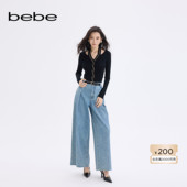 女士气质牛仔蓝日常百搭直筒牛仔裤 bebe2025秋季 新款 311005