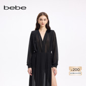 bebe秋季 系列女士气质交叉设计垂顺烫仿钻上衣380102