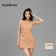 bebe春夏女士含羊毛钉珠无袖 修身 粗花呢连衣裙150002