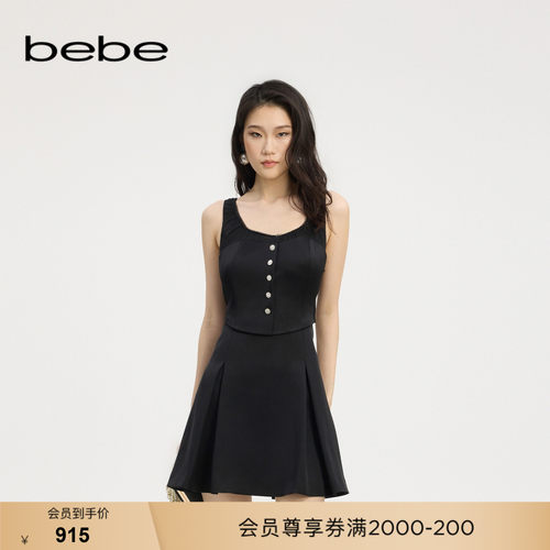 bebe夏季新款雪纺连衣裙