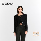 bebe春夏含羊毛花纱蕾丝肌理短款 明星同款 夹克外套140313