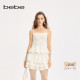 bebe2025秋季 新款 女士含有粘纤收腰伞摆花边缀饰背心吊带330203