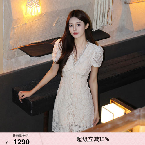 【博主同款】bebe2026夏季新款女士含棉千金风蕾丝连衣裙250002