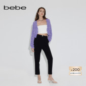 bebe春夏系列女士修身 通勤直筒纯色气质九分长裤 111004