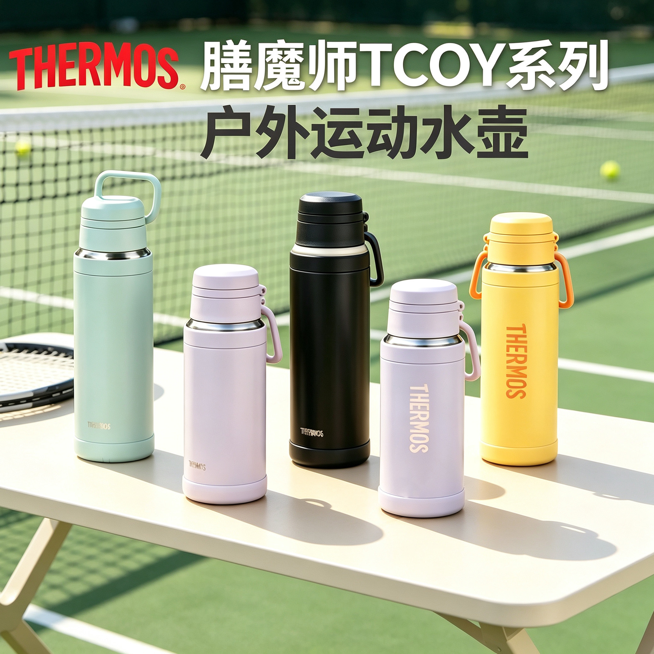 膳魔师进口不锈钢保温杯大容量户外旅行便携可拎运动水壶TCOY系