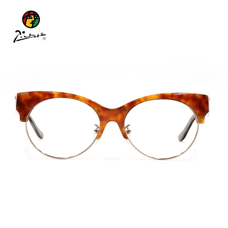 毕加索板材大号眼镜框女圆粗厚框显瘦脸网红款潮流素颜镜架镜片yd