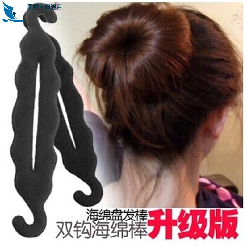 加大号海绵盘发器 日韩头饰发饰夹丸子花苞头假发蕾丝卷发棒工具