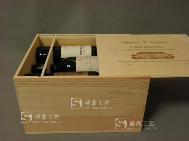 六支装红酒木箱松木6瓶装葡萄酒盒六支装抽盖红酒箱订做红酒木盒