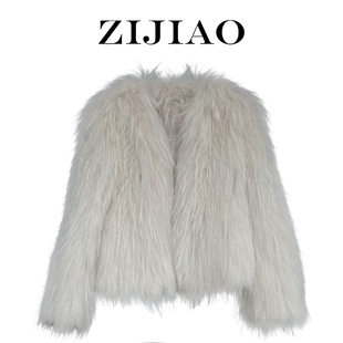外套YYOG 1原创设计师貉子毛编织皮草冬装 001 安晴粉丝专享