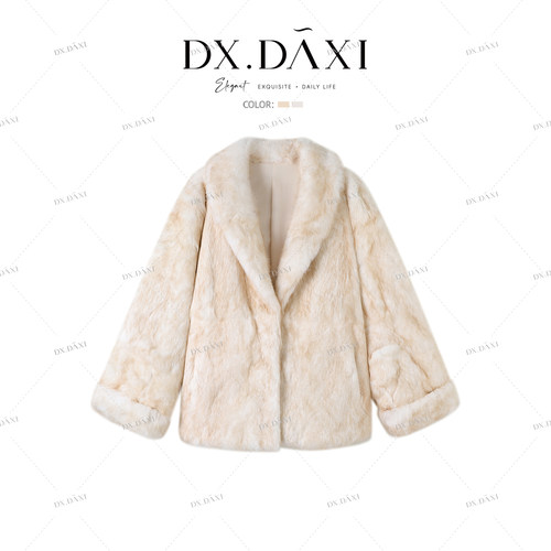 DX.DAXI【沪上千金】原创设计师貉子毛皮草冬装外套OSBL-012