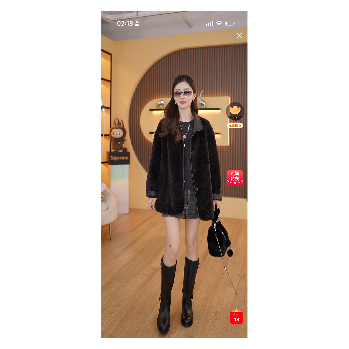 【sweet大婷】1时尚轻奢百搭皮毛一体外套 FJ-99Y073