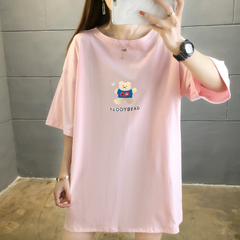 Real shooting of cotton summer clothes, Hong Kong style short sleeve T-shirt, loose and simple half sleeve clothes for female students