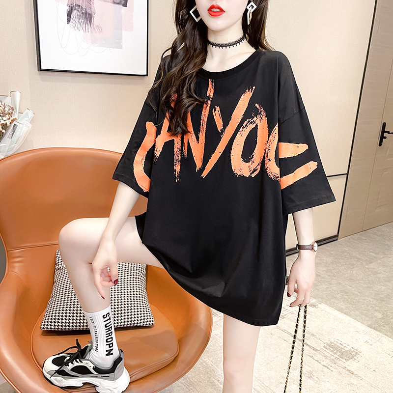 #Real shot # Pullover cotton summer 2021 new Korean loose design minority short sleeve t-shirt female