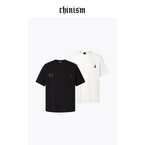 CHINISM精梳棉撞色厚板T恤男