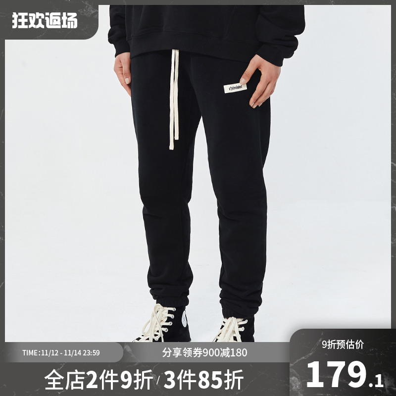 CHINISM CH 2020AW 运动卫裤男潮牌宽松潮流百搭抽绳束脚休闲裤子
