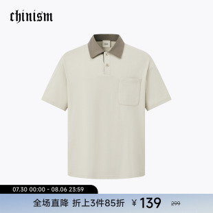 凉感 撞色拼接polo衫 CHINISM赤尘 上衣 男2025夏季 抗菌速干短袖