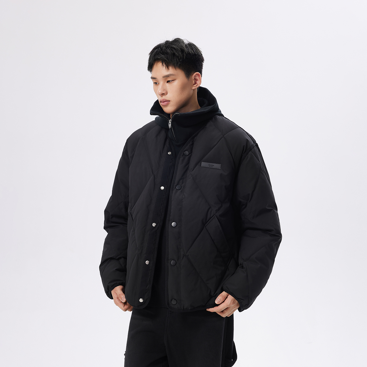 CHINISM赤尘菱形格羽绒服男