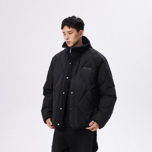 CHINISM赤尘菱形格羽绒服男