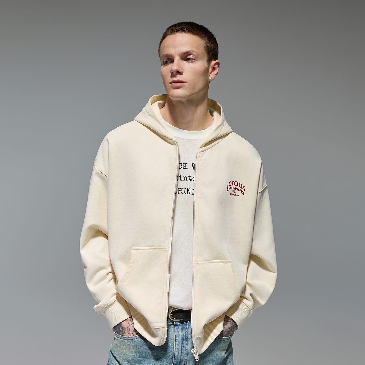 CHINISM赤尘重磅开衫卫衣男