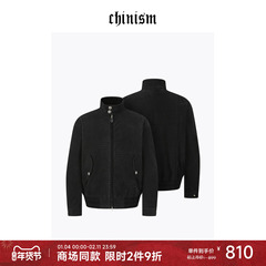 CHINISM丨立领哈灵顿夹克男仿麂皮冬季加厚夹棉外套/CXHB43CA042