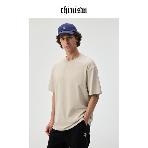 CHINISM赤尘撞色缝线纯棉t恤