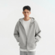 卫衣男秋冬简约男士 CHINISM 重磅空气层连帽开衫 灰色拉链外套