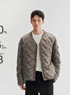 CHINISM丨两面穿轻薄无领羽绒服男冬季羽绒内胆保暖男士上衣外套
