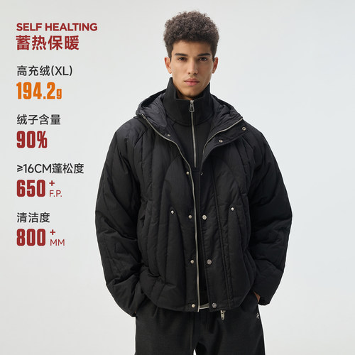 CHINISM赤尘连帽羽绒服男