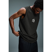 CHINISM 篮球坎肩上衣 t恤男士 CH黑色运动健身背心男夏季 无袖