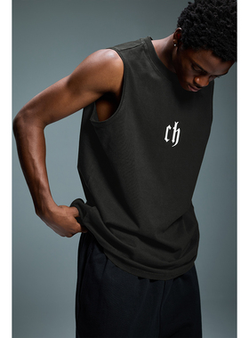 CHINISM丨CH黑色运动健身背心男夏季无袖t恤男士篮球坎肩上衣