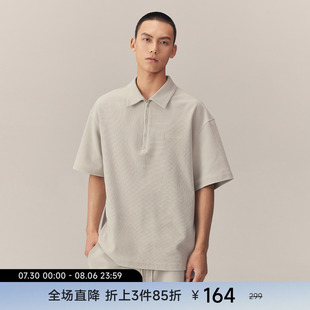 半拉链短袖 男夏季 CHINISM赤尘 polo衫 上衣 宽松T恤男士 翻领半袖