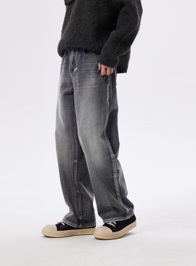 CHINISM丨灰色水洗复古牛仔裤男冬季新款男士裤子/CXTA43N6041