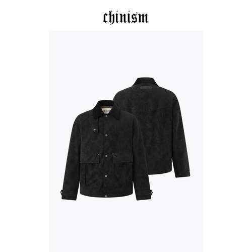 CHINISM赤尘灯芯绒PU皮工装夹克