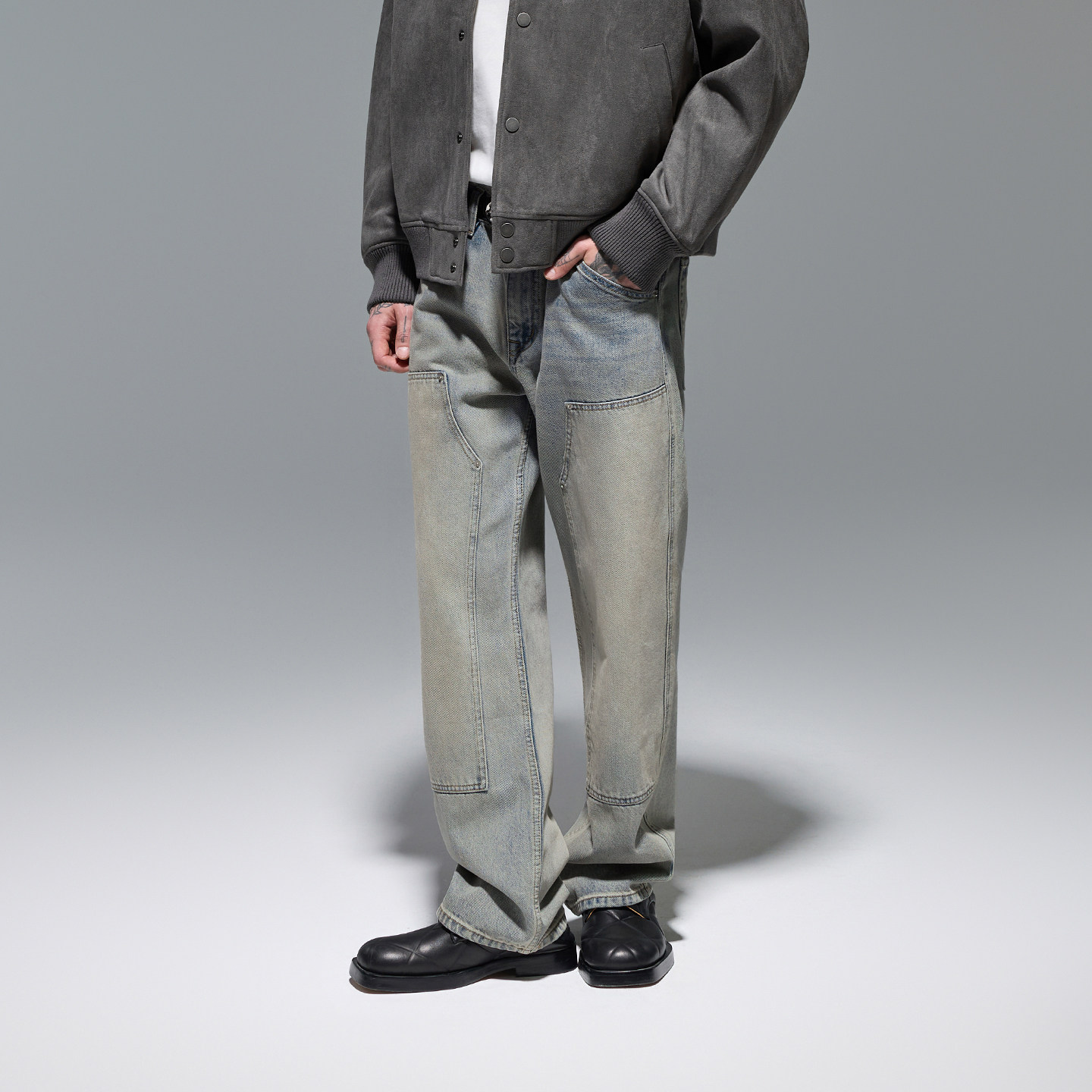 CHINISM丨重磅水洗工装牛仔裤男秋季宽松直筒裤复古男士伐木裤,男装,牛仔裤,淘宝优惠券,粉丝福利购,淘宝优惠卷