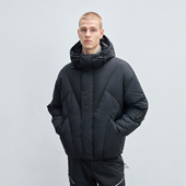 高充绒量保暖加厚外套 男士 CHINISM 黑色三防连帽羽绒服男冬季