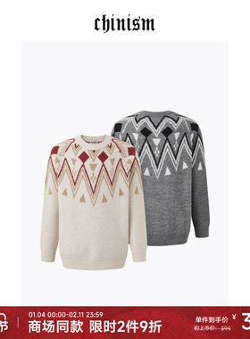 CHINISM丨费尔岛圆领毛衣男秋冬新款套头长袖上衣/CXHB46L2062