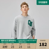 Значок, ретро толстовка с круглым воротником, в американском стиле, оверсайз