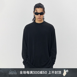 抗皱长袖 CHINISM潮流男装 商场同款 黑水系列 T恤男纯色打底衫