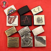 Zippo nhẹ hơn hoàn toàn mới vỏ rỗng mà không có lớp lót bay cao hơn màu xanh đen mờ sơn logo Harley chiếm bên - Bật lửa batluario vn