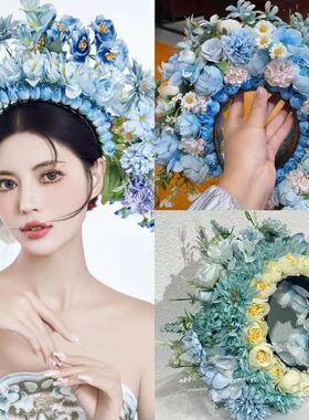 高端仿真鲜花发箍簪花新款头饰