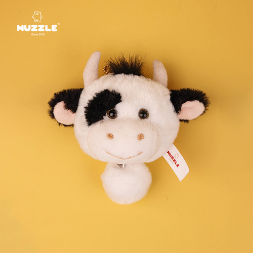 拉绳钥匙扣NUZZLE可爱奶牛公仔